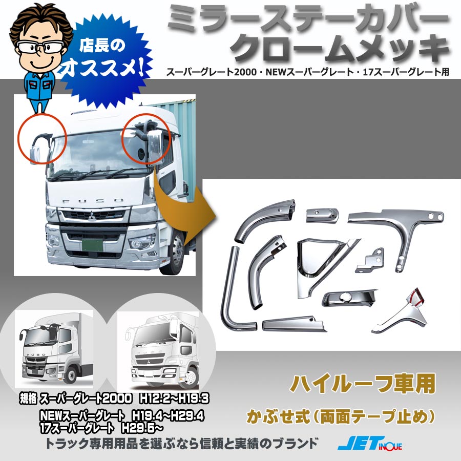 新作人気ラスト　三菱ふそう★新型 17スーパーグレート(H29.5～) タイプ② オーバーフェンダーパネル 幅150mm ステンレス 鏡面 #1000★トラック その他