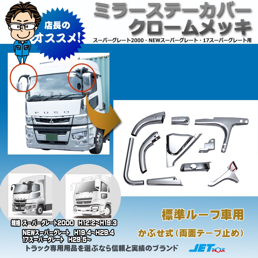 日野大型　プロフィア/スーパーグレートSA車用 ミラーカバーセット